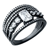 Женское серебряное кольцо с куб. циркониями, 1608704