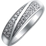 Серебряное обручальное кольцо с куб. циркониями, 1614080