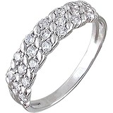 Серебряное обручальное кольцо с куб. циркониями, 1620992