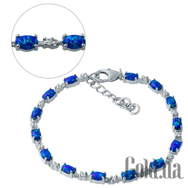 

Женские браслеты Fresh Jewelry, Женский серебряный браслет с опалами и куб. циркониями, 19