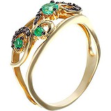 Женское золотое кольцо с изумрудами и бриллиантами, 1626880