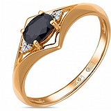 Женское золотое кольцо с бриллиантами и сапфиром, 1628416