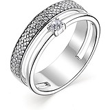 Серебряное обручальное кольцо с куб. циркониями, 1646336
