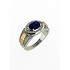 Женское серебряное кольцо с куб. циркониями и вставками из золота - фото 1