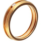 Золотое обручальное кольцо с бриллиантом, 1650688