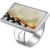 Женское серебряное кольцо с янтарем, 1650944