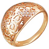 SOKOLOV Женское серебряное кольцо с куб. циркониями в позолоте, 1660160