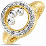 Женское золотое кольцо с бриллиантами и стеклом, 1666048