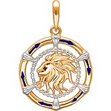 Золотой кулон "Лев" с эмалью, 1675520