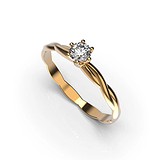 Золотое кольцо с бриллиантом, 1775104