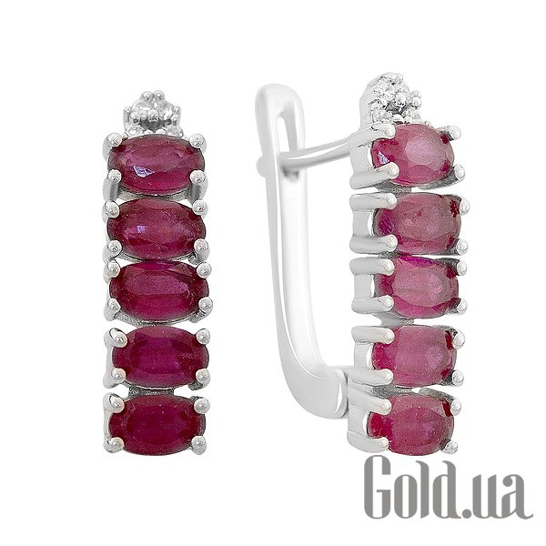 

Серьги Fresh Jewelry, Серебряные серьги с куб. циркониями и рубинами