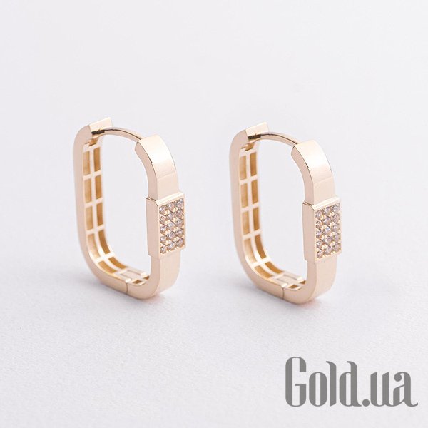 

Серьги-кольца Украина, Золотые серьги с куб. циркониями