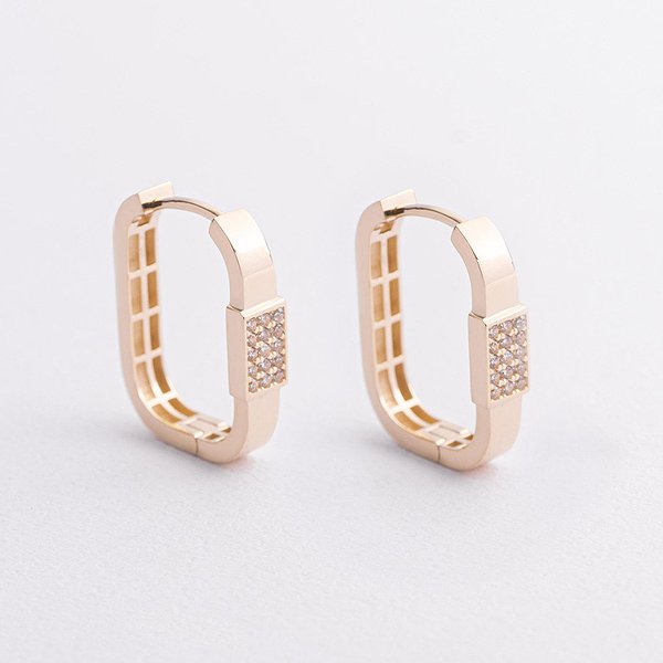 Золоті сережки з куб. цирконіями