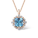 Золотий кулон з діамантами та топазом