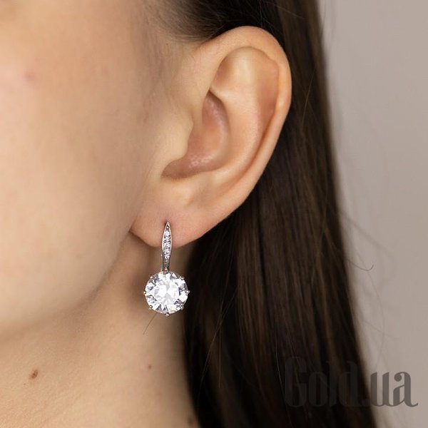 Серебряные серьги с куб. циркониями DIA3203213 – изображение 2