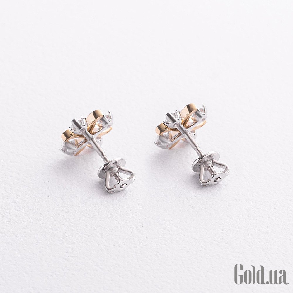 Золотые серьги с куб. циркониями onxс09552 – изображение 2