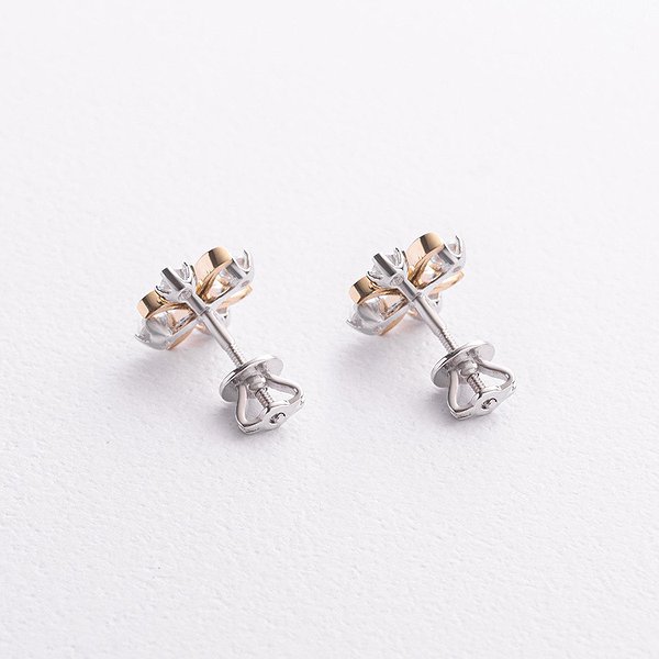 Золотые серьги с куб. циркониями onxс09552 – изображение 2