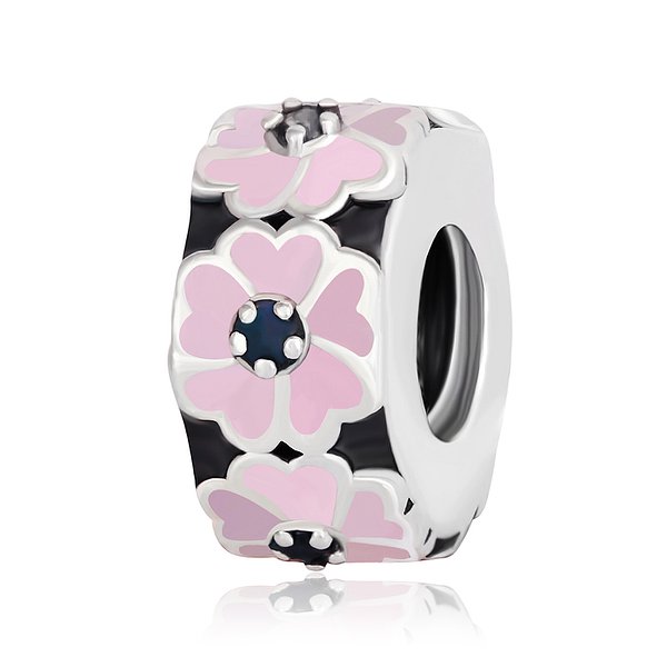 Серебряная наборная подвеска с куб. циркониями и эмалью