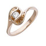 Золотое кольцо с бриллиантом, 1547265
