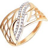 Женское золотое кольцо с куб. циркониями, 1608961