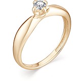 Золотое кольцо с бриллиантом, 1615361