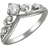 Женское серебряное кольцо с куб. циркониями, 1619713
