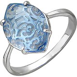 Женское серебряное кольцо с синт. топазом, 1619969