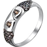 Женское серебряное кольцо с кристаллами Swarovski, 1636097