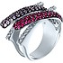 Женское золотое кольцо с бриллиантами, рубинами и сапфирами - фото 1