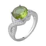 Женское серебряное кольцо с куб. циркониями и султанитом (2063469), фотографии