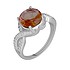 Женское серебряное кольцо с куб. циркониями и султанитом - фото 2