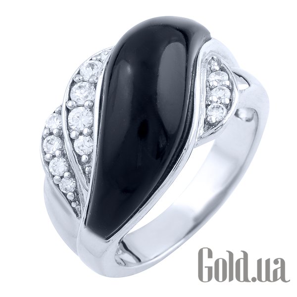 

Женские кольца Fresh Jewelry, Женское серебряное кольцо с куб. циркониями и ониксом