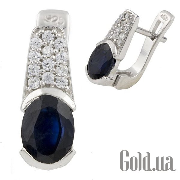 

Серьги Fresh Jewelry, Серебряные серьги с куб. циркониями и сапфирами