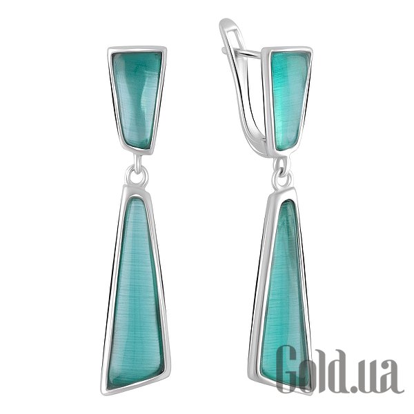 

Серьги с подвесками Fresh Jewelry, Серебряные серьги с кошачьим глазом
