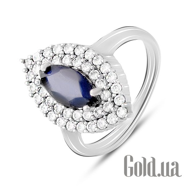 

Женские кольца Fresh Jewelry, Женское серебряное кольцо с куб. циркониями и сапфиром, 16.5