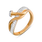 Женское золотое кольцо с куб. циркониями, 1772289