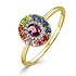 Женское золотое кольцо с бриллиантами, турмалином, бирюзой, сапфирами рубинами - фото 1
