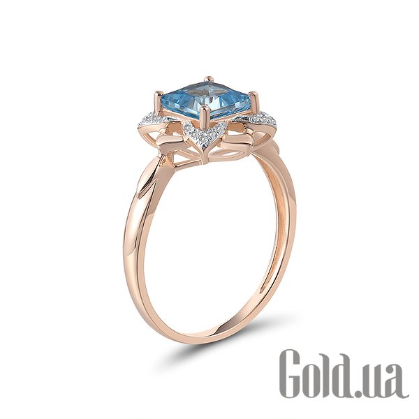 

Кольцо Lurie Jewelry, Женское золотое кольцо с бриллиантами и топазом, 17.5