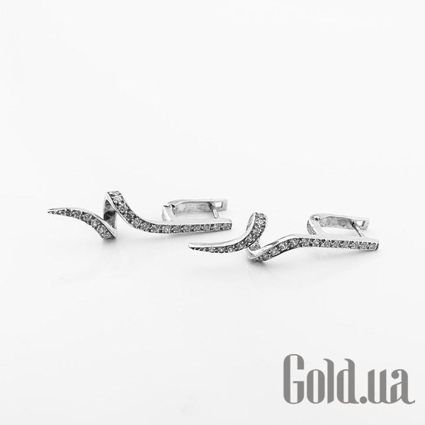 Серебряные серьги с куб. циркониями DIA3203212 – изображение 2
