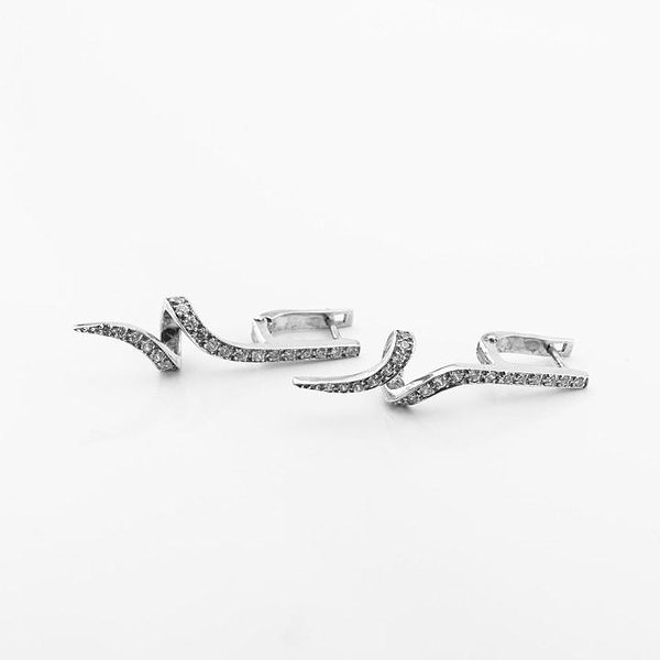 Серебряные серьги с куб. циркониями DIA3203212 – изображение 2