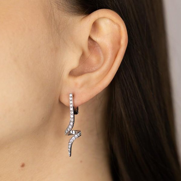 Серебряные серьги с куб. циркониями DIA3203212 – изображение 3