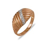 Женское золотое кольцо с куб. циркониями, 007425