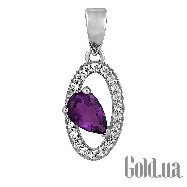 

Женский кулон Lurie Jewelry, Золотой кулон с аметистом и куб.циркониями