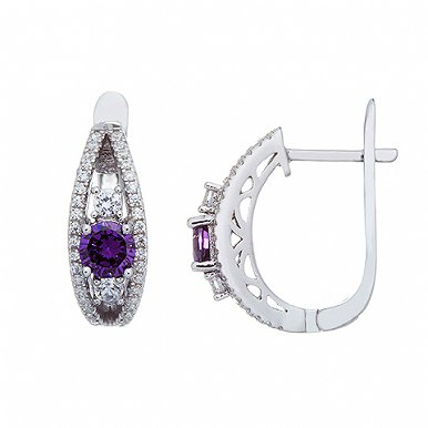 Сережки Lurie Jewelry Срібні сережки з куб. цирконіями