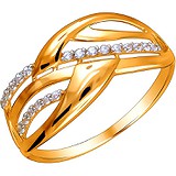 Женское золотое кольцо с куб. циркониями, 1613570
