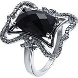 Женское золотое кольцо с бриллиантами и ониксом, 1646082