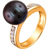 DeFleur Женское золотое кольцо с куб. циркониями и культив. жемчугом, 1650946