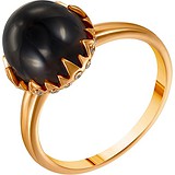 Женское золотое кольцо с бриллиантами и раухтопазом, 1654018