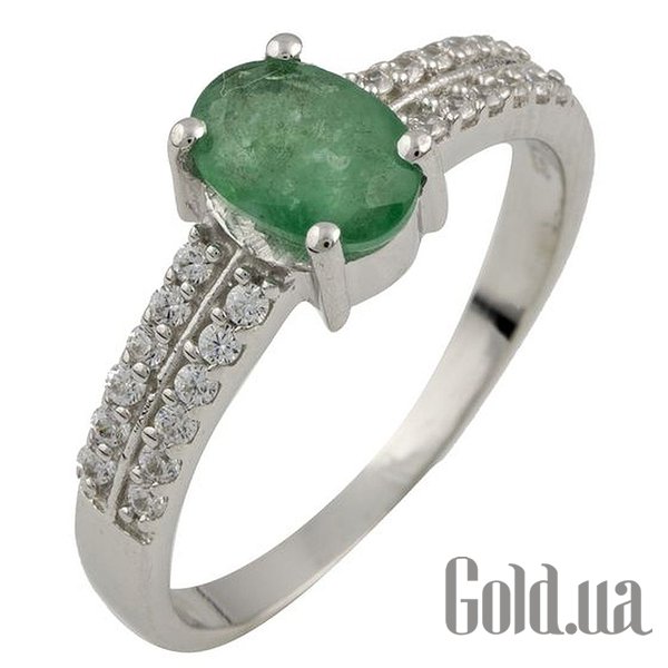 

Женские кольца Fresh Jewelry, Женское серебряное кольцо с изумрудом и куб. циркониями, 17