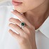 Женское серебряное кольцо с куб. циркониями и хризопразом - фото 3
